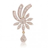 Beautifully Crafted Diamond Pendant Set with Matching Earrings in 18k gold with Certified Diamonds - PD1352P